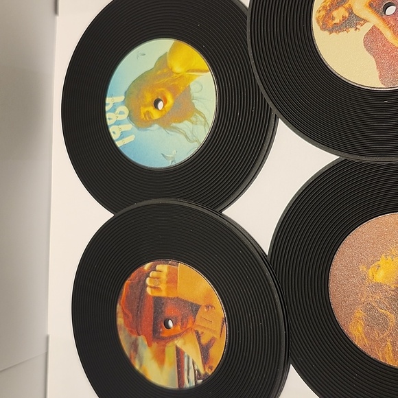 Taylor Swift Rubber Record Coasters set of 4 - Picture 4 of 4